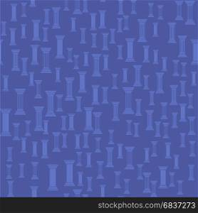 Greek Column Seamless Pattern on Blue Background. Greek Column Seamless Pattern