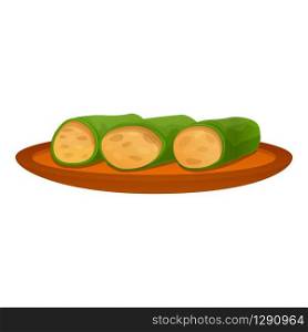 Greek cucumber food icon. Cartoon of greek cucumber food vector icon for web design isolated on white background. Greek cucumber food icon, cartoon style