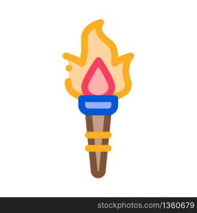 greek fire torch icon vector. greek fire torch sign. color symbol illustration. greek fire torch icon vector outline illustration