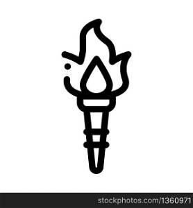 greek fire torch icon vector. greek fire torch sign. isolated contour symbol illustration. greek fire torch icon vector outline illustration