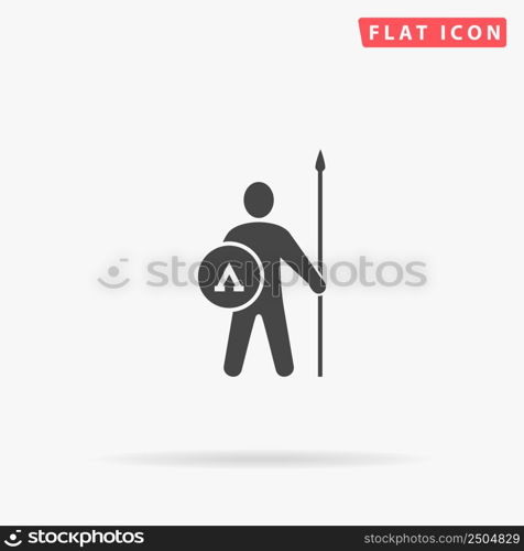 Greek Hoplite Guard flat vector icon. Hand drawn style design illustrations.. Greek Hoplite Guard flat vector icon. Hand drawn style design illustrations