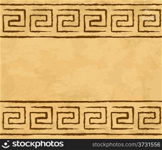 Greek meander seamless pattern on the parchment