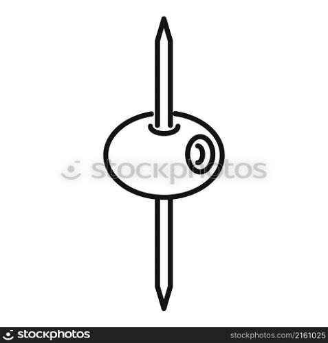 Greek olive toothpick icon outline vector. Food stick. Tooth pick. Greek olive toothpick icon outline vector. Food stick