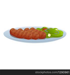 Greek sausage icon. Cartoon of greek sausage vector icon for web design isolated on white background. Greek sausage icon, cartoon style