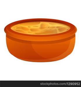 Greek soup icon. Cartoon of greek soup vector icon for web design isolated on white background. Greek soup icon, cartoon style
