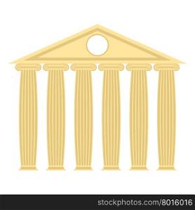 Greek temple with columns and roof. Vector illustration of ancient architecture.&#xA;