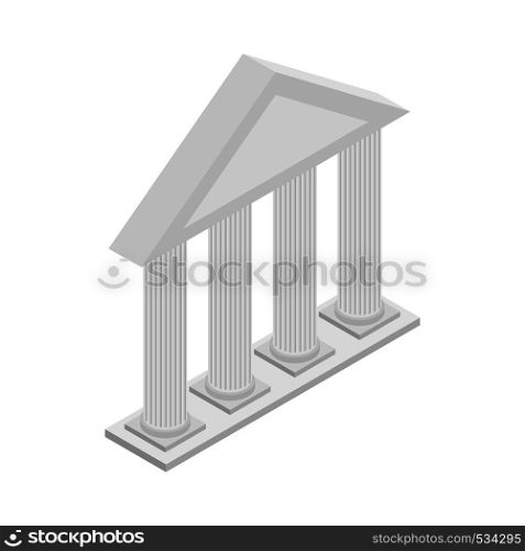 Greek Temple with columns icon in isometric 3d style on a white background. Greek Temple with columns icon, isometric 3d style