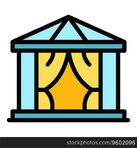 Greek tent icon outline vector. Roman city. Antique history color flat. Greek tent icon vector flat
