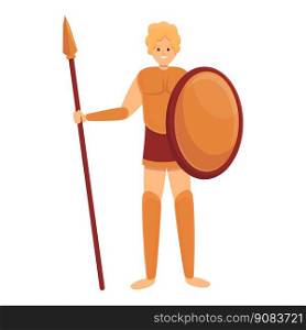 Greek warrior icon cartoon vector. Vase history. Art culture. Greek warrior icon cartoon vector. Vase history