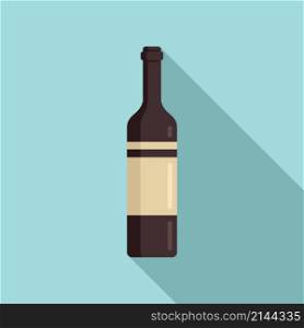 Greek wine bottle icon flat vector. Greece menu. Vine glass. Greek wine bottle icon flat vector. Greece menu