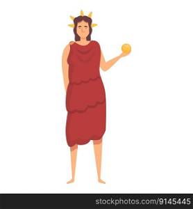Greek woman god icon cartoon vector. Ares pantheon. Olympic legend. Greek woman god icon cartoon vector. Ares pantheon