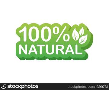 Green 100 natural in modern style. Vegetarian healthy food. Nature, ecology. Vector stock illustration. Green 100 natural in modern style. Vegetarian healthy food. Nature, ecology. Vector stock illustration.