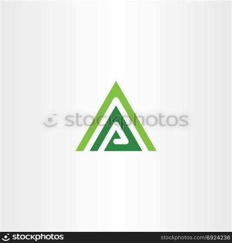 green a letter triangle mountain vector design