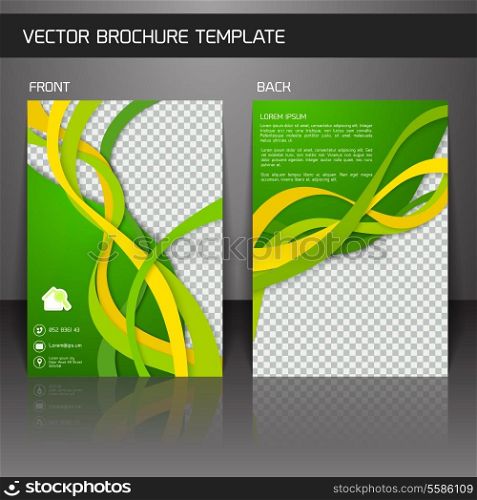Green abstract business corporate design brochure flyer design template vector illustration