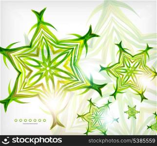 Green abstract eco wave swirls with lights for backgrounds / nature banners
