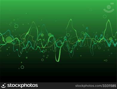 Green Abstract lines background: composition of curved lines - great for backgrounds, or layering over other images