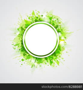 Green abstract shining vector round background