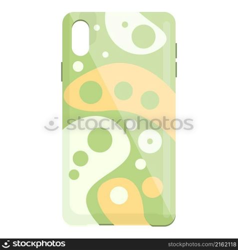 Green abstract smartphone case icon cartoon vector. Phone cover. Cell template. Green abstract smartphone case icon cartoon vector. Phone cover