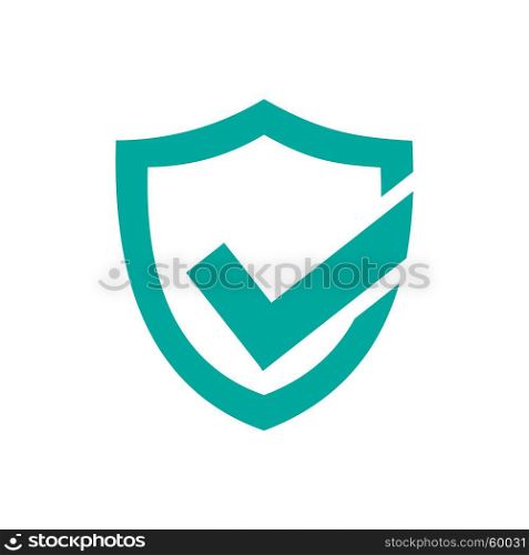 Green active protection shield icon on a white background