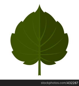 Green alder leaf icon flat isolated on white background vector illustration. Green alder leaf icon isolated