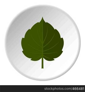 Green alder leaf icon in flat circle isolated on white background vector illustration for web. Green alder leaf icon circle