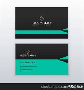 green and black business card design in simple style