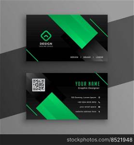green and black modern business card design