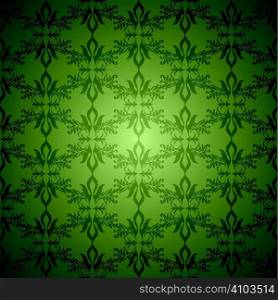 Green and black old fashioned wallpaper design with seamless pattern