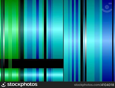 Green and blue abstract background with ribbon stripes and copyspace