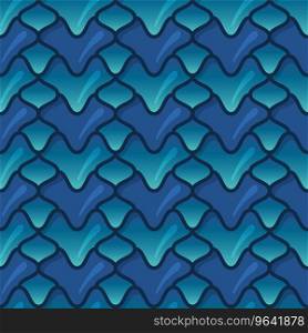 Green and blue dragon scales 3d fish Royalty Free Vector