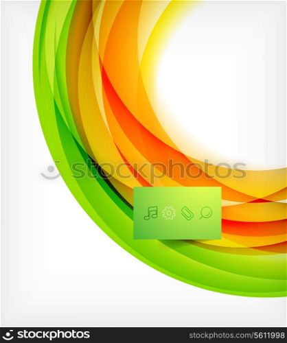 Green and orange wave abstract background with plate
