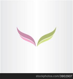 green and purple vector wings logo design
