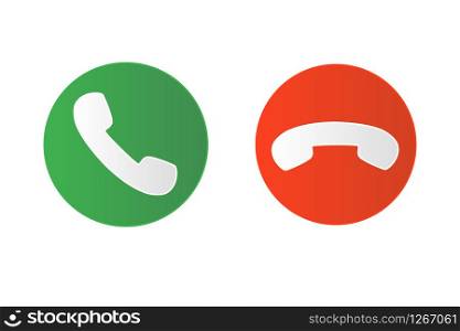 green and red call button.Telephone icon. vector illustration