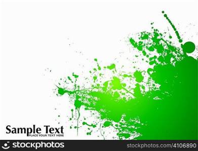 Green and white ink splat background with room to add copy