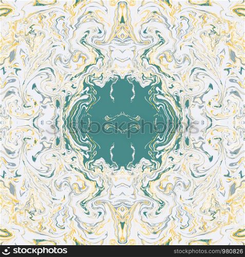 Green and yellow marble effect illustration. Abstract autumn swirls marbling pattern texture for textile, design, cards, wrapping paper, wallpapers, posters, cards, invitations, websites. Vector Illustration.. Green and yellow marble effect illustration.