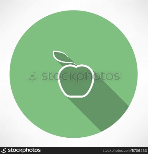 Green apple. Flat modern style vector illustration