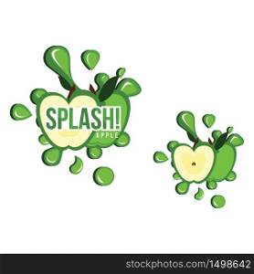 Green Apple Fruit Fresh Splash Juice Drink Illustration