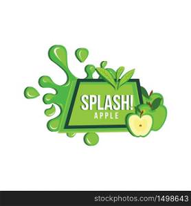 Green Apple Fruit Fresh Splash Juice Drink Square Label