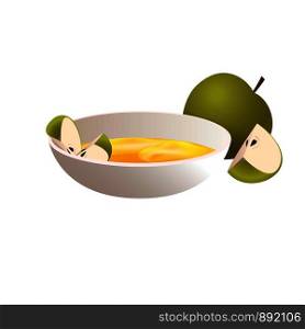 Green apple honey icon. Cartoon of green apple honey vector icon for web design isolated on white background. Green apple honey icon, cartoon style