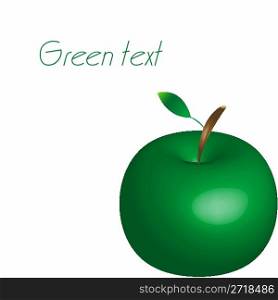 green apple with space for text, vector art illustration; more drawings in my gallery