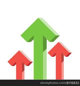 green arrow graph stock raise up
