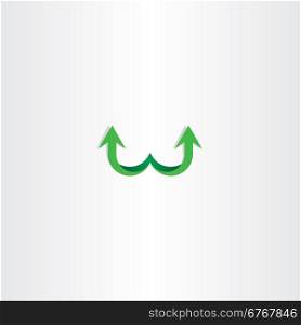 green arrow letter w logo sign design