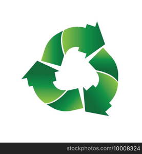 green arrow recycle logo vector icon template