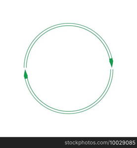 green arrow recycle logo vector icon template