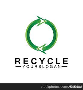 green arrow recycle logo vector icon template