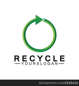 green arrow recycle logo vector icon template