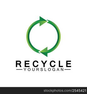 green arrow recycle logo vector icon template