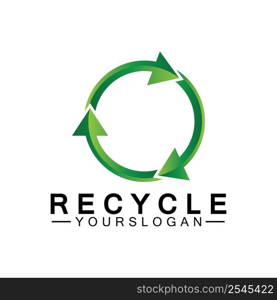 green arrow recycle logo vector icon template