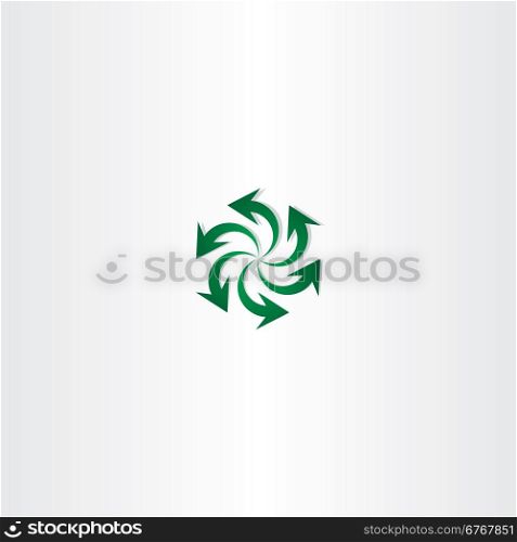 green arrow symbol recycle spiral sign logo design