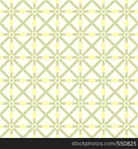Green asterisk or crossed line and circle and triangle seamless pattern. Abstract and classic pattern style for design